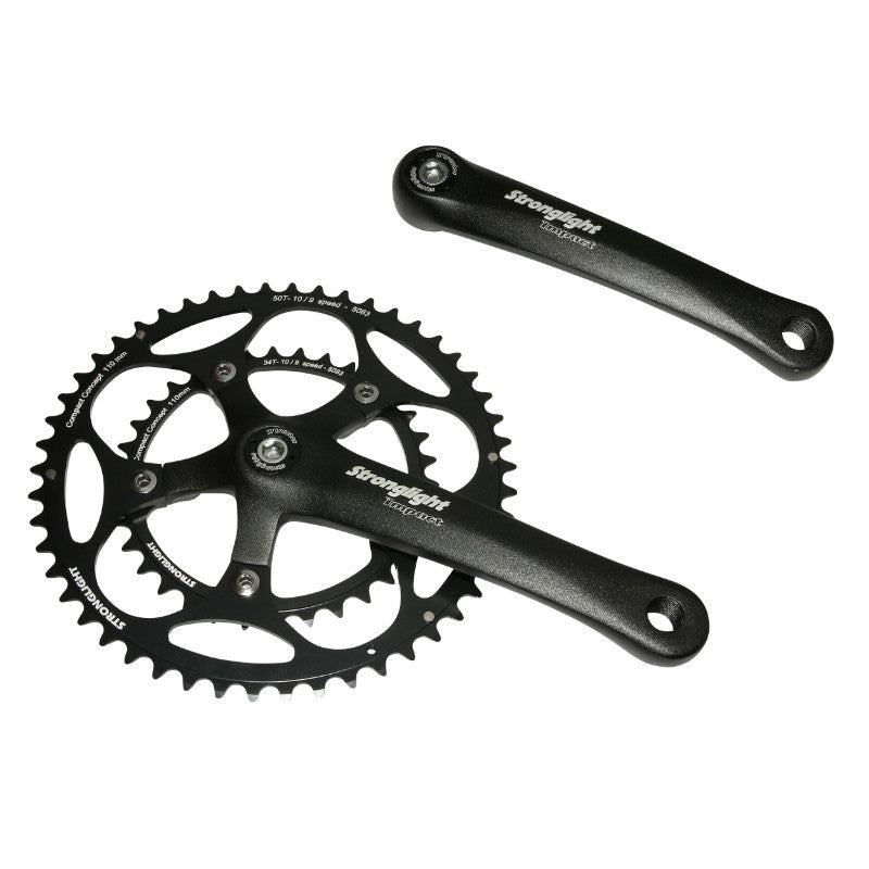 Pédalier Route Stronglight 9-10V. Impact Noir 170 mm 50-34 Compatible 8V. (Axe Carré 107 mm)