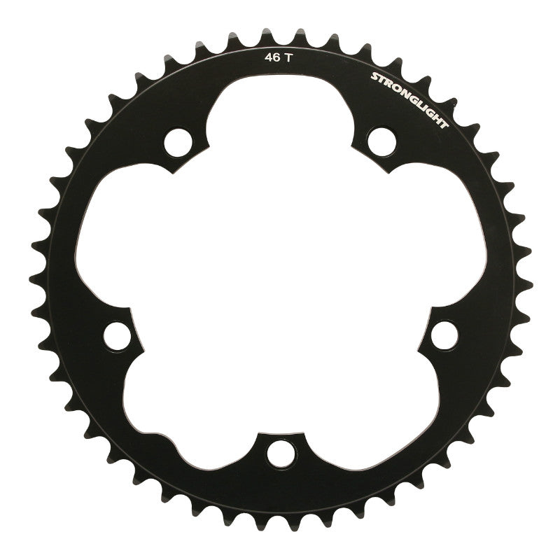 Plateau Route 5 branches Ø 130 Stronglight Dural 46 dents Noir Type Shimano 8-9V.