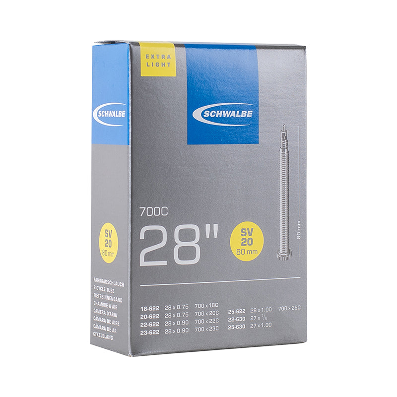 Chambre A Air Vélo 700 X 18-25 Schwalbe Valve Presta Obus Demontable Tout Alu 80 mm (Sv20)