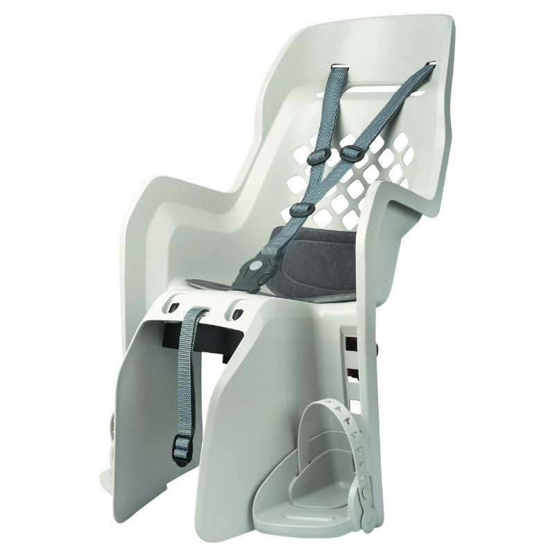 Porte Bebe-Siege Enfant Arrière Polisport A Fixer Sur Porte Bagage Fixation Etau Joy Creme Coussin Gris (9 A 22Kgs) Homologué En 14344