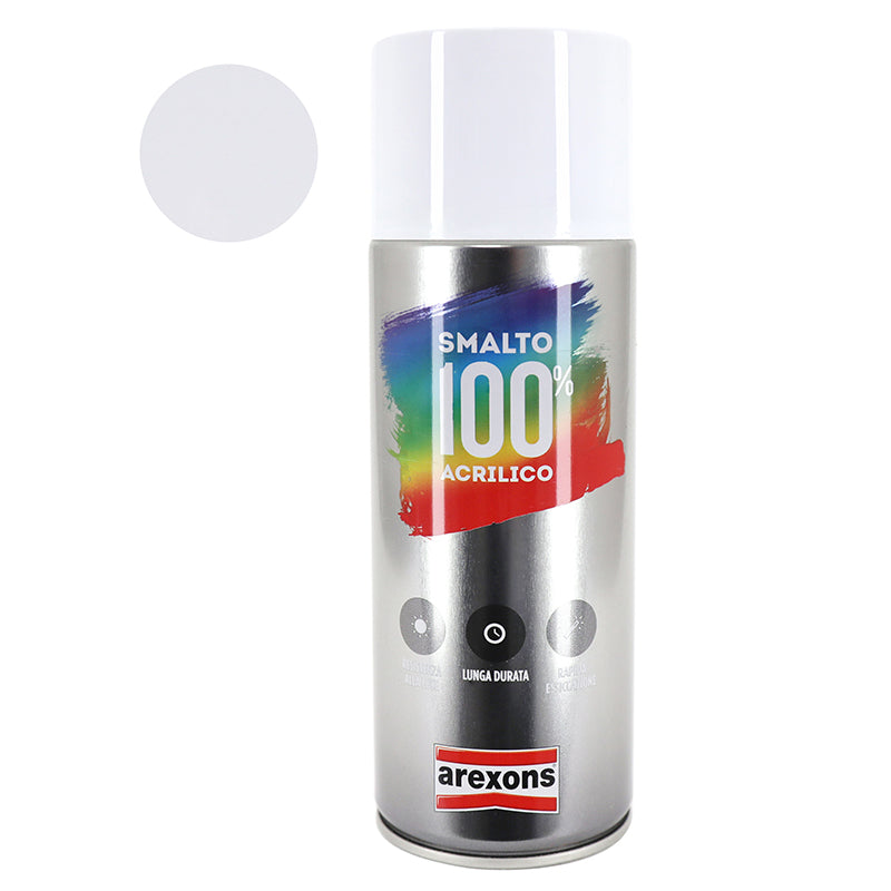 Bombe De Peinture Arexons Acrylique 100 Blanc Brillant Aerosol 400 Ml (3599)