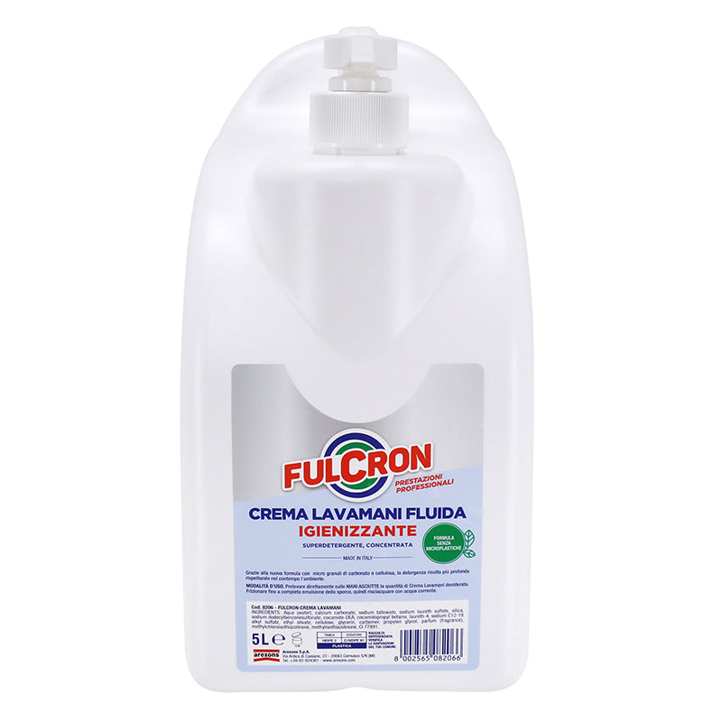 Savon-Nettoyant Mains Arexons Fulcron Creme Blanche Granuleux-Microbilles Avec Pompe (5 L)