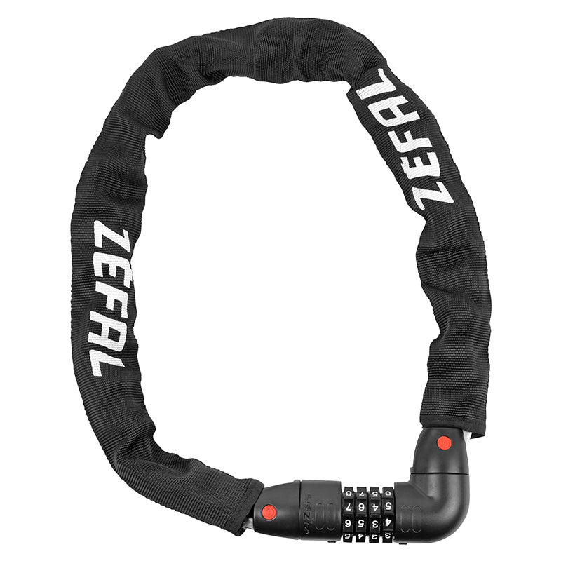 Antivol Vélo Chaîne A Combinaison - Code Zefal M12 Code Diam 8 mm L0.80M Noir - Homologué Fub 1 Etoile