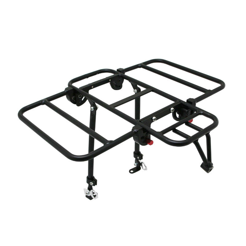 Porte Bagage Vélo Avant Plateforme P2R Pliable Sur Les Cotes (Sans Outil) Alu Noir Mat 29''-26" (Poids Maxi 10 Kg) -Fixa