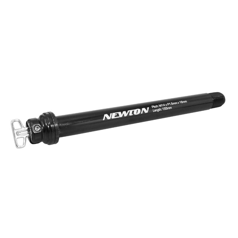 Axe Traversant - Blocage Roue Boost Avant Newton Filetage M14 X 1.5 mm Avec Levier 15 X 110 Noir Type Fox (155 mm Hors Butee Dont Filetage 16 mm)