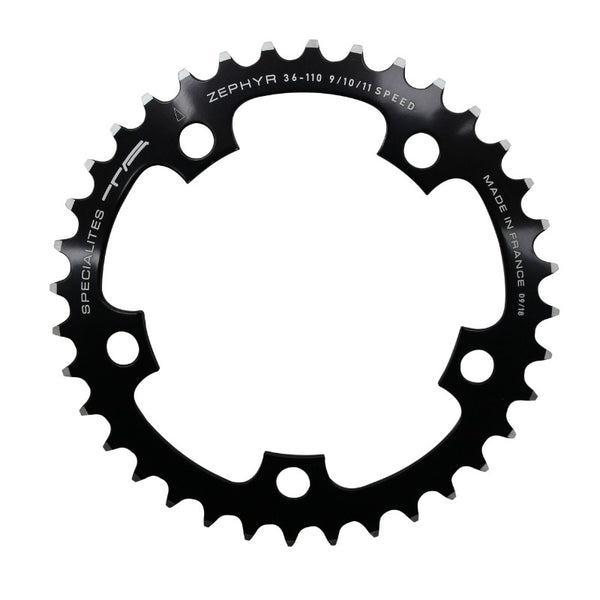 Plateau Route 5 branches Ø 110 Ta Zephyr 36 dents Intérieur Noir Alu 7075 Type Shimano 9-10V.