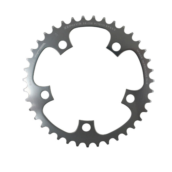 Plateau Route 5 branches Ø 110 Ta Zephyr 39 dents Intérieur Argent Alu 7075 Type Shimano 9-10V.