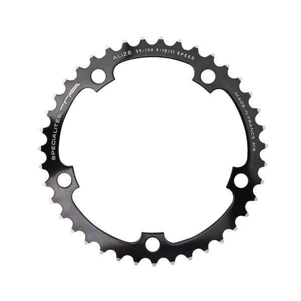 Plateau Route 5 branches Ø 130 Ta Alize 39 dents Intérieur Noir Alu 7075 Type Shimano 8-9-10V.