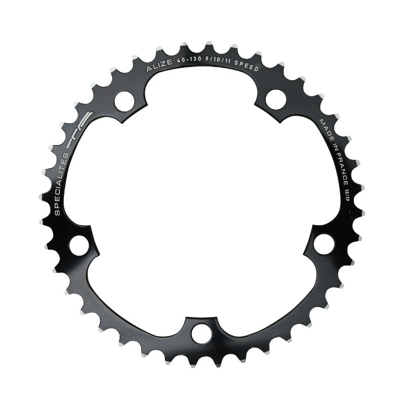 Plateau Route 5 branches Ø 130 Ta Alize 40 dents Intérieur Noir Alu 7075 Type Shimano 8-9-10V.