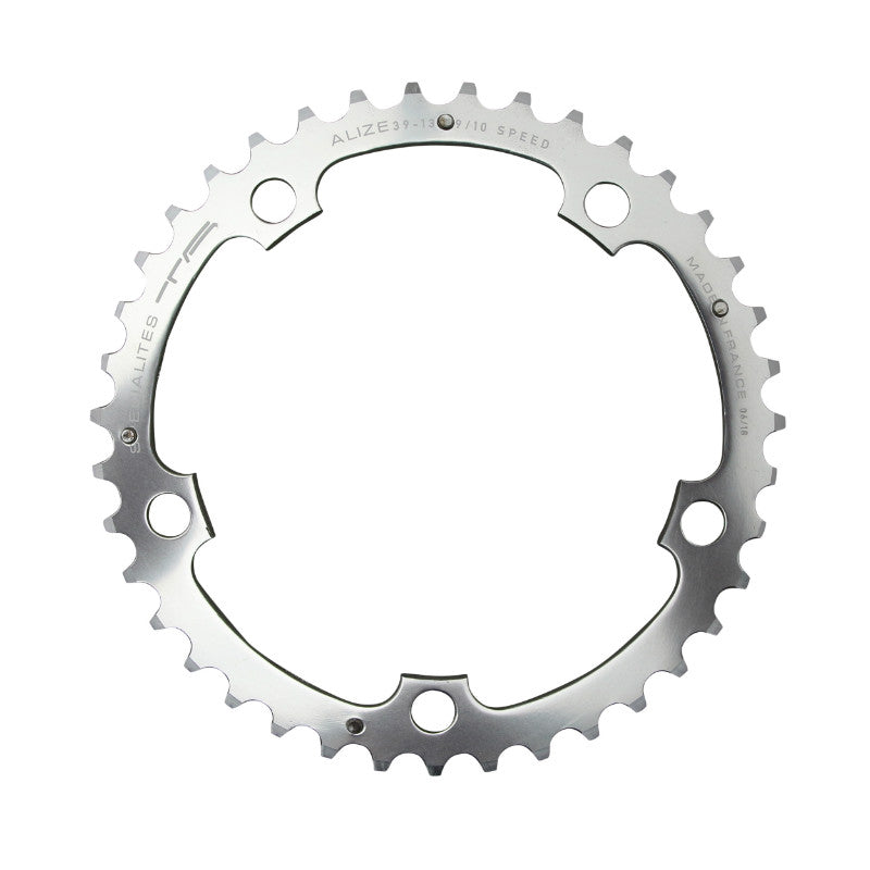 Plateau Route 5 branches Ø 130 Ta Alize Triple 39 dents Milieu Argent Alu 7075 Type Shimano 8-9-10V.