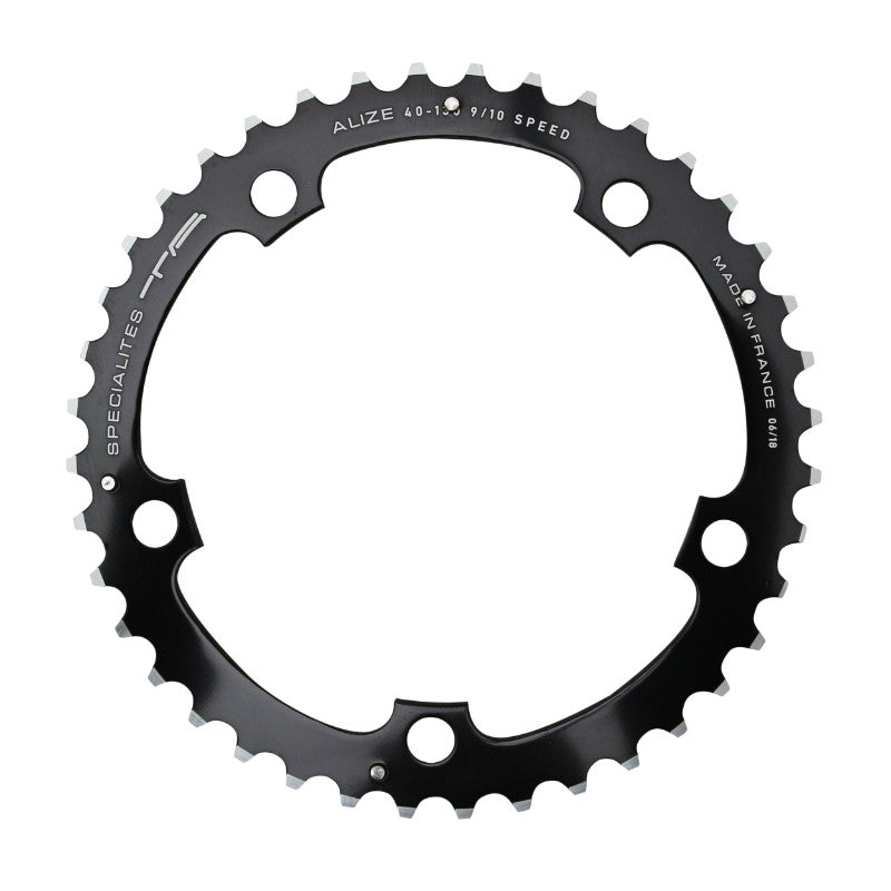 Plateau Route 5 branches Ø 130 Ta Alize Triple 39 dents Milieu Noir Alu 7075 Type Shimano 8-9-10V.