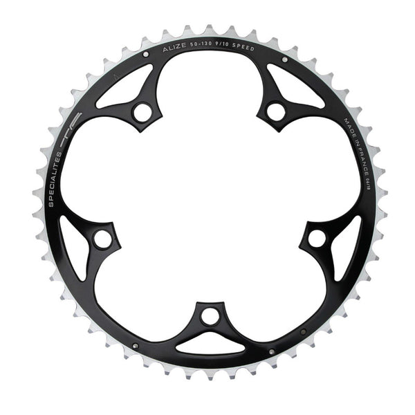 Plateau Route 5 branches Ø 130 Ta Alize 52 dents Extérieur Noir Alu 7075 Type Shimano 8-9-10V.