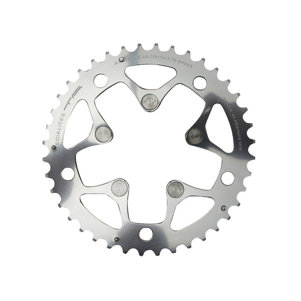 Plateau Route 5 branches Ø 130 Ta Alize Triple 39 dents Porteur Argent Alu 7075 Type Shimano 8-9-10V.