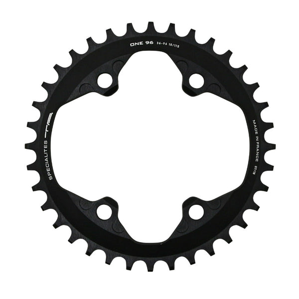 Plateau VTT 4 branches Ø 96 Pour Shimano Slx7000- Xt8000- Xtr9000 Ta One 36 dents Mono Noir Mat Alu 10-11-12V. Narrow Wi