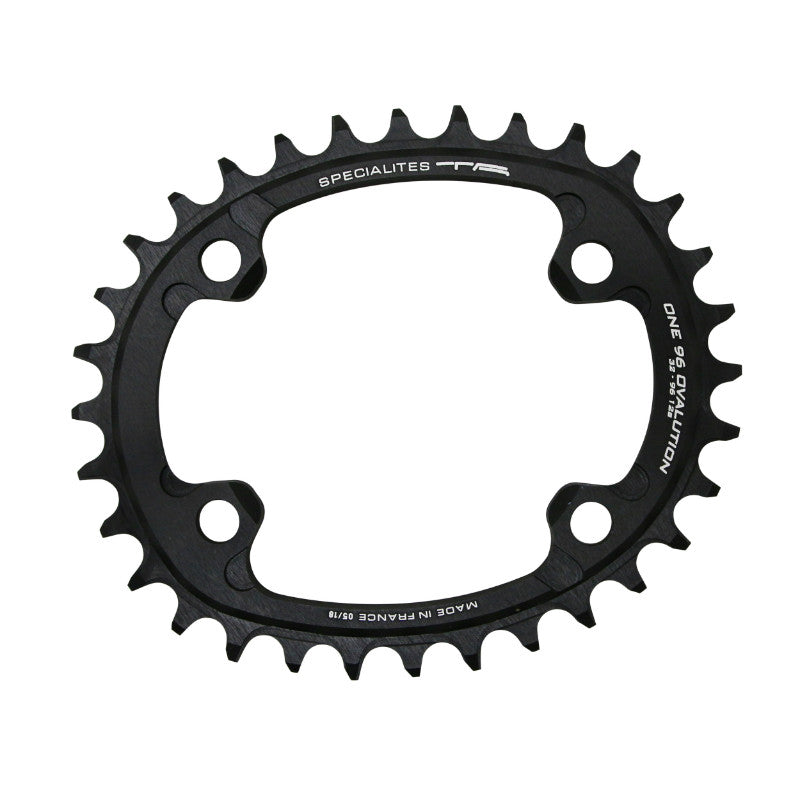 Plateau VTT 4 branches Ø 96 Pour Shimano Slx7000- Xt8000- Xtr9000 Ta One Ovalution 32 dents Mono Noir Mat Alu 10-11-12V.