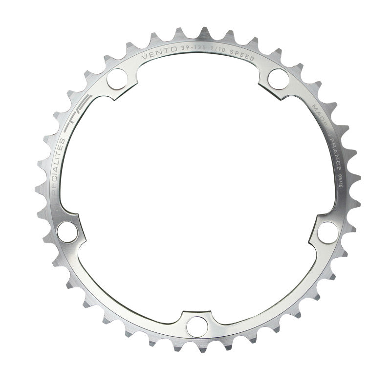 Plateau Route 5 branches Ø 135 Ta Vento 39 dents Intérieur Argent Alu 7075 Type Campagnolo 9-10V.