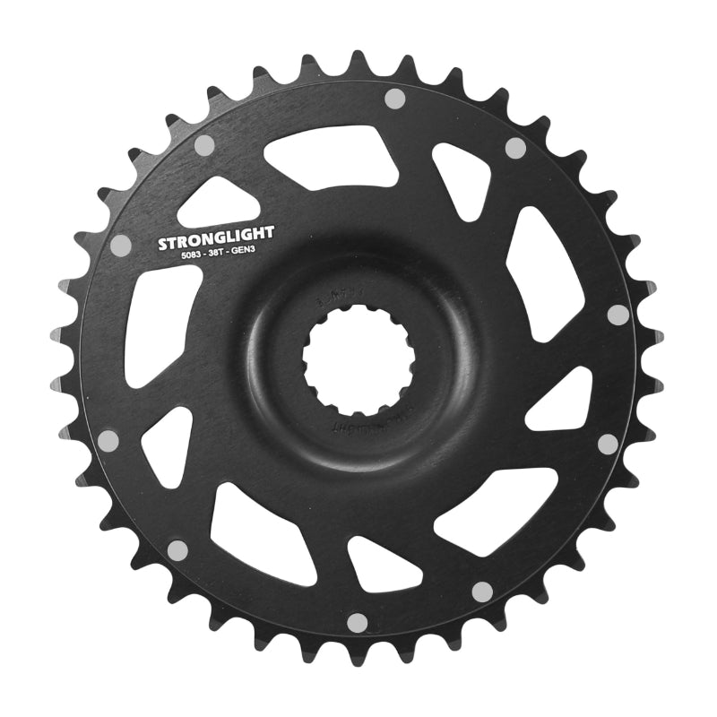 Plateau VTT Direct Mount 38 dents Noir Alu Stronglight VAE-E-Bike Mono Alu 7075 Stronglight (Pour Systeme Bosch 3Ème Gen