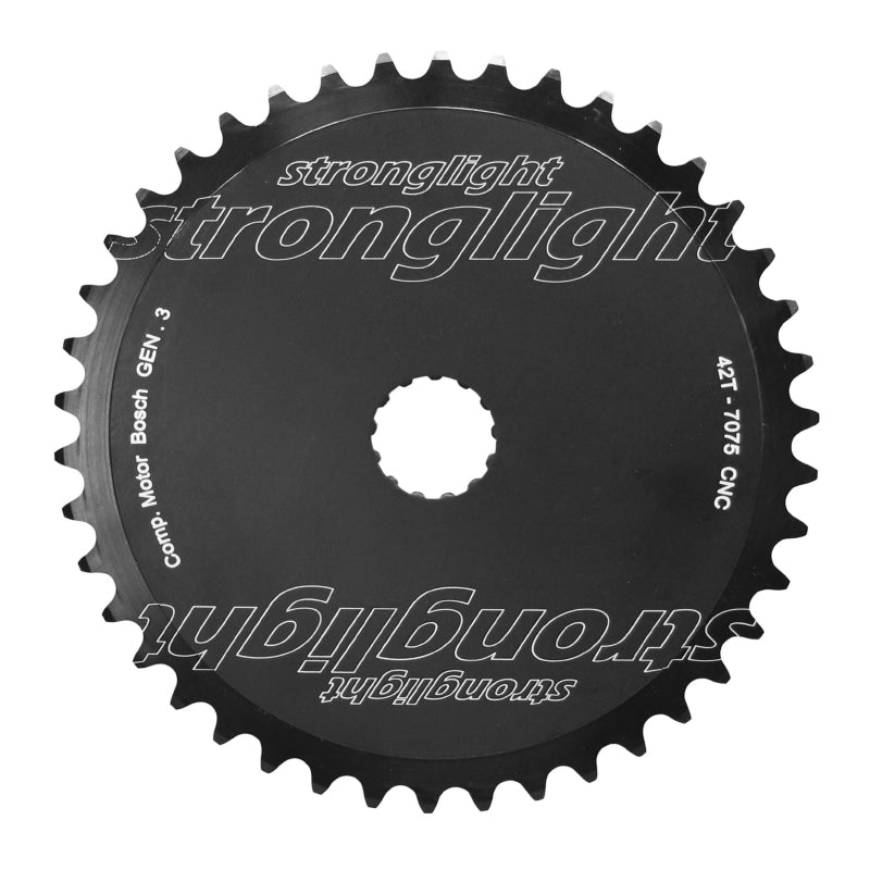 Plateau VAE-E-Bike Direct Mount Pour Bosch Stronglight -3- 42 dents Mono Noir Alu (Plateau Plein 3Ème Generation)