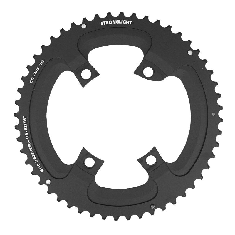Plateau Route 4 branches Ø 110 Pour Shimano Ultegra R8000 - R8050 Stronglight 52 dents Extérieur Noir Ct2 11V. (Pour Plateau 36 dents)