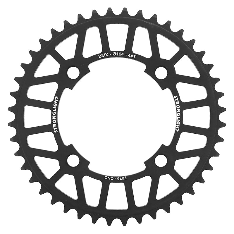 Plateau BMX 4 branches Ø 104 Stronglight 44 dents Mono Noir (Pour Chaîne 1-2 X 3-32)