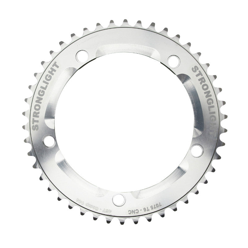 Plateau Piste 5 branches Ø 144 Stronglight 46 dents Argent Alu 7075 Pour Chaîne 3.17 mm (1"1-8)