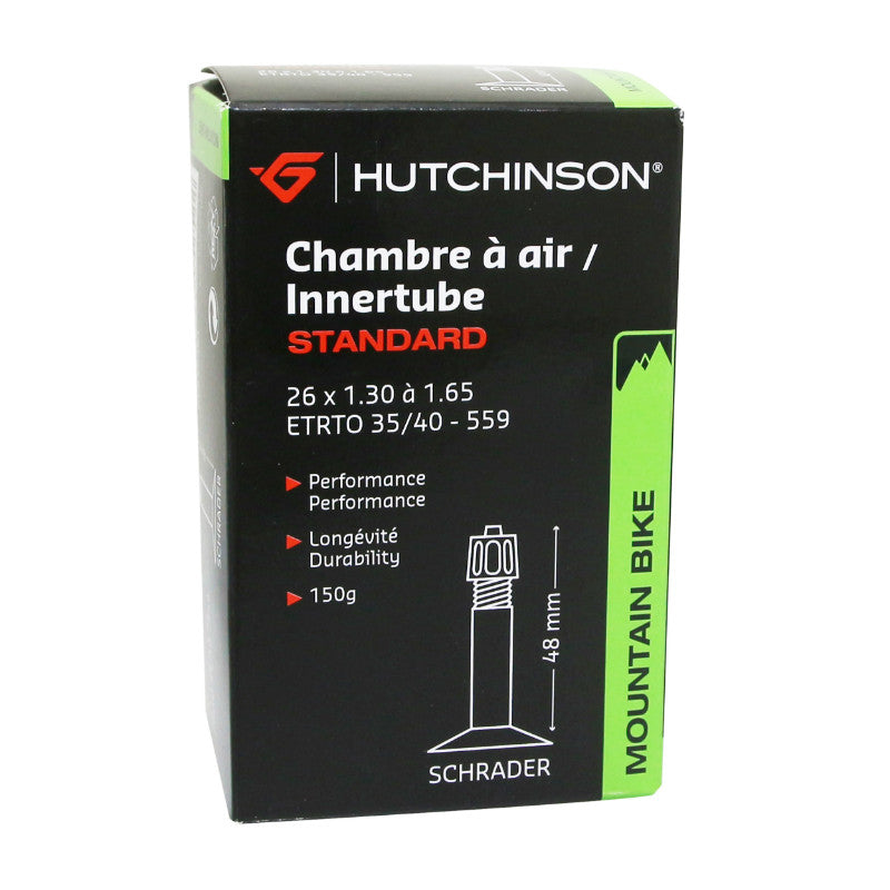 Chambre A Air Vélo 26 X 1.30-1.65 Hutchinson Valve Standard 48 mm 150G