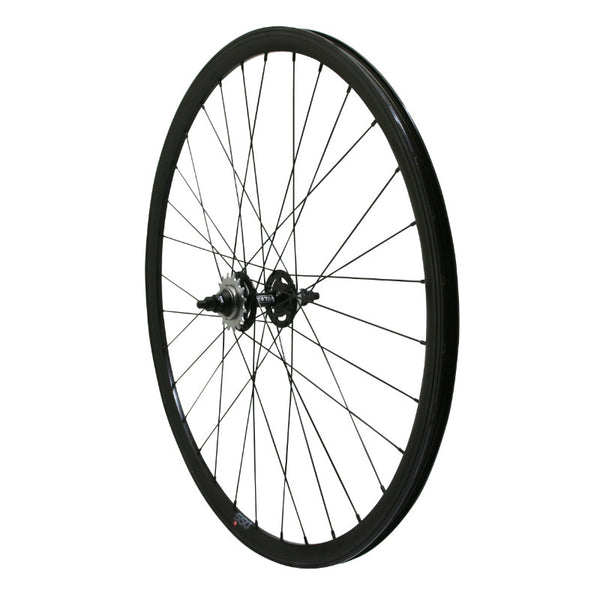 Roue Route - Fixie Patin P2R Noir Arrière Double Filetage Avec Pignon 16 dents Avec Écrous Jante 17C Profil 28 mm