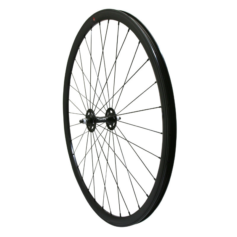 Roue Route - Fixie Patin P2R Noir Avant Avec Écrous Jante 17C Profil 28 mm