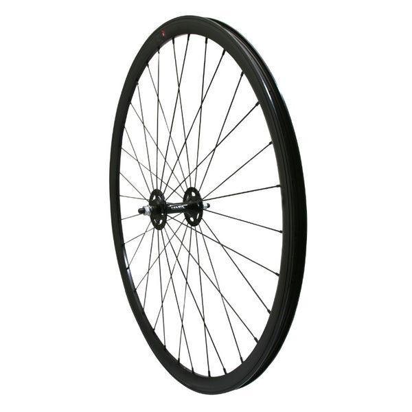 Roue Route - Fixie Patin P2R Noir Avant Avec Écrous Jante 17C Profil 28 mm
