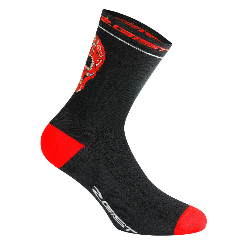 Chaussettes - Socquettes Été Gist Crane-Skull Noir-Rouge 36-39 - Hauteur 18 cm (Paire)