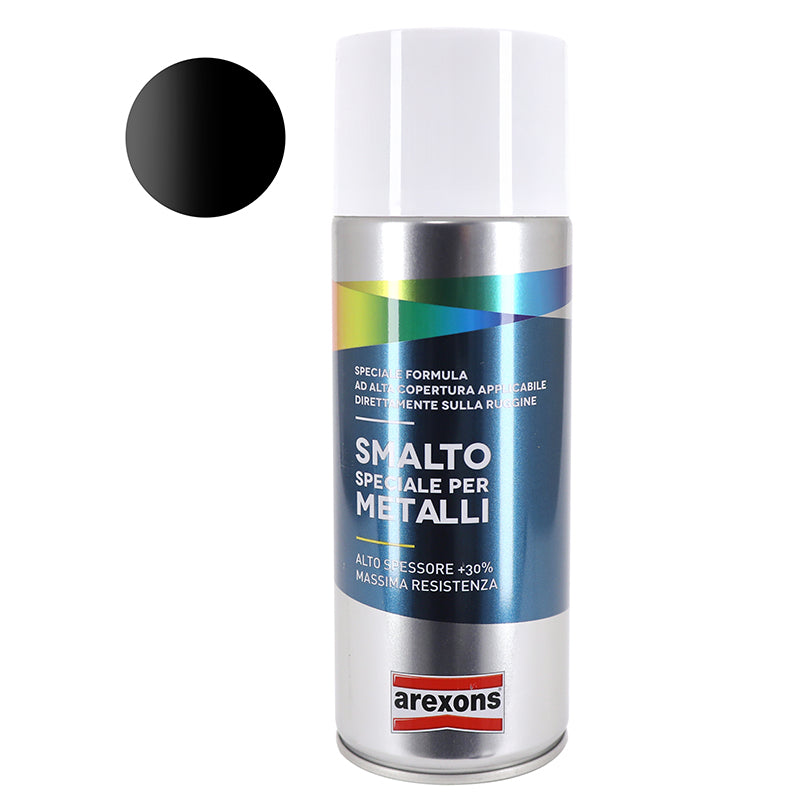 Bombe De Peinture Arexons Smalto Spécial Métal Satin Noir Intense Mat Ral 9005 Aerosol 400 Ml (3850)
