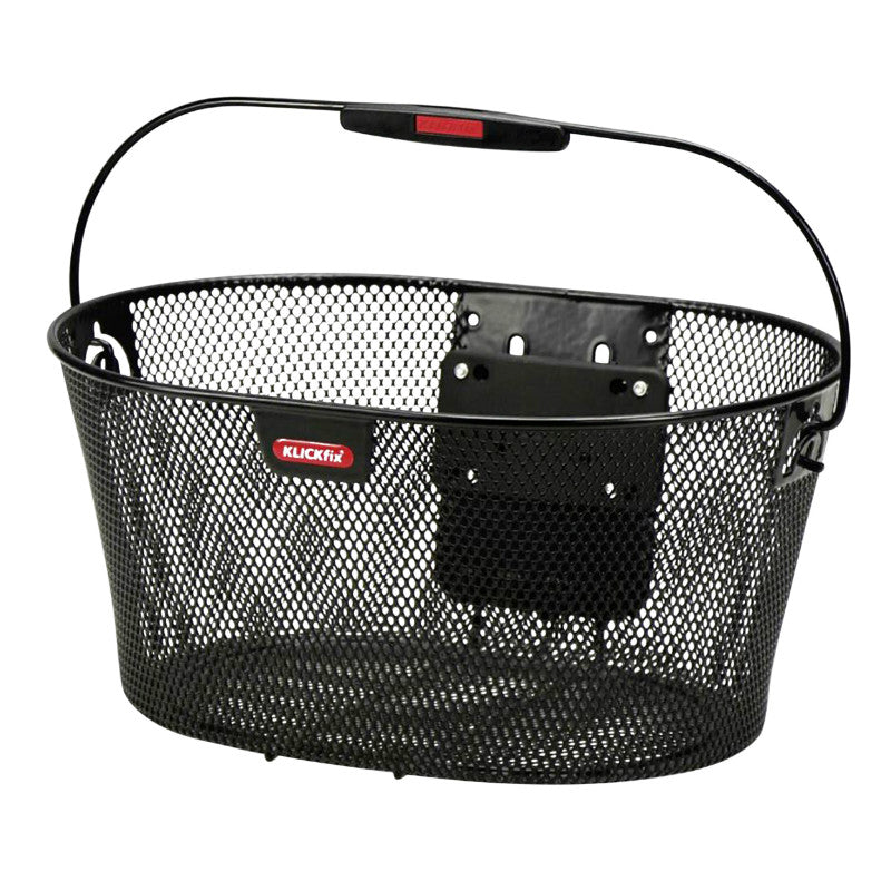 Panier Avant Acier Fil Klickfix Ovalkorb 16L Noir Avec Anse Fixation Sur Cintre (40X19X29 cm) (Livre Sans Fixation)