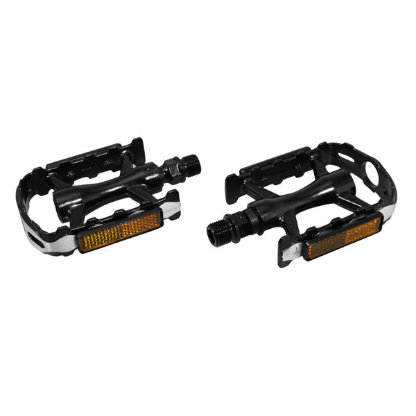 Pédale VTT Roulement Étanche Premium Newton Corps Alu Noir Cage Alu Argent-Noir 9-16" (Paire)