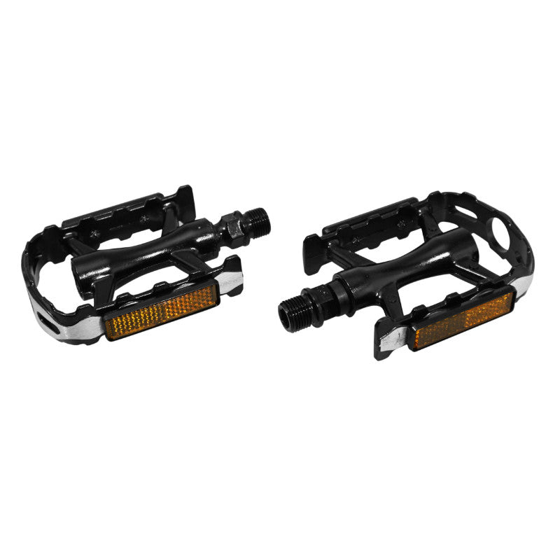 Pédale VTT Roulement Étanche Premium Newton Corps Alu Noir Cage Alu Argent-Noir 9-16" (Paire)