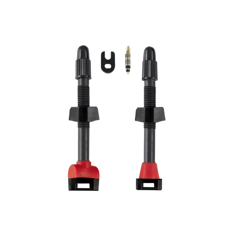 Valve De Pneu Tubeless Presta P2R Carbone 55 mm (Poids : 8G-Pr) (Vendu A La Paire Sur Carte)