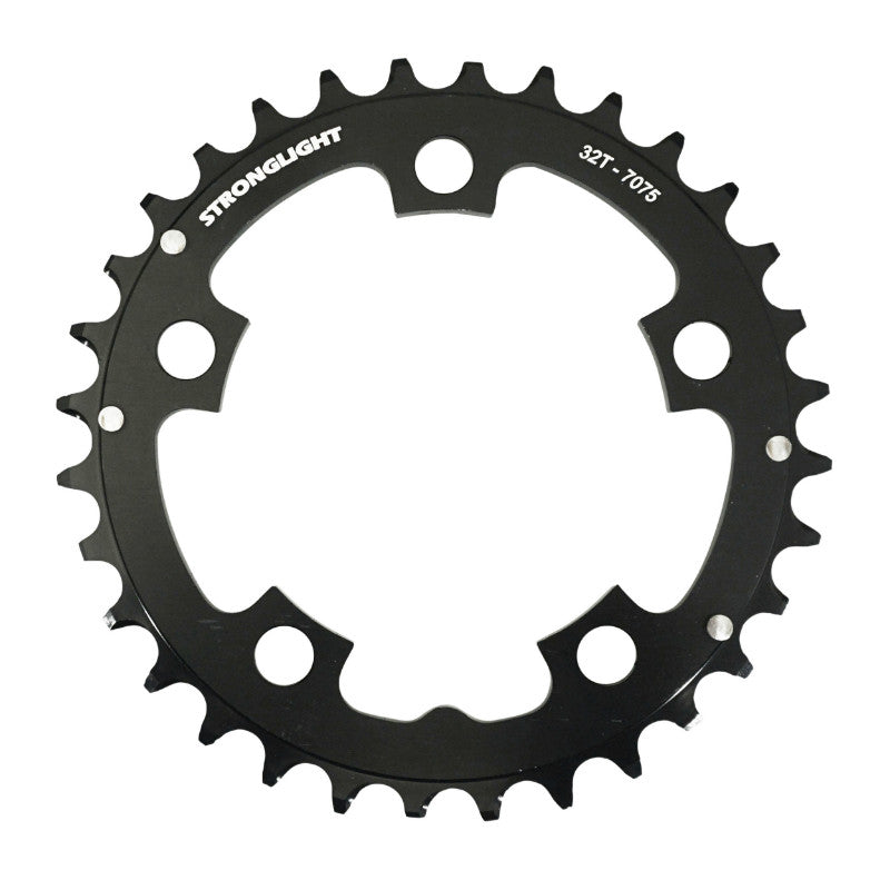 Plateau VTT 5 branches Ø 94 Stronglight Triple 32 dents Noir Milieu Alu 7075 8-9V.