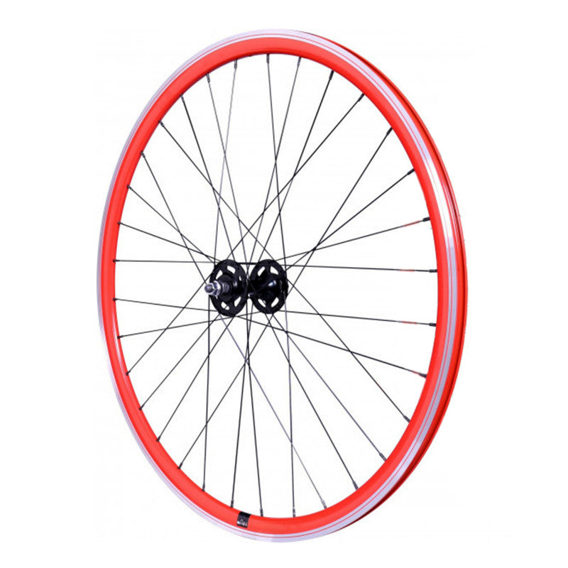 Roue Route - Fixie Patin P2R Rouge Avant Avec Écrous Jante 17C Profil 28 mm
