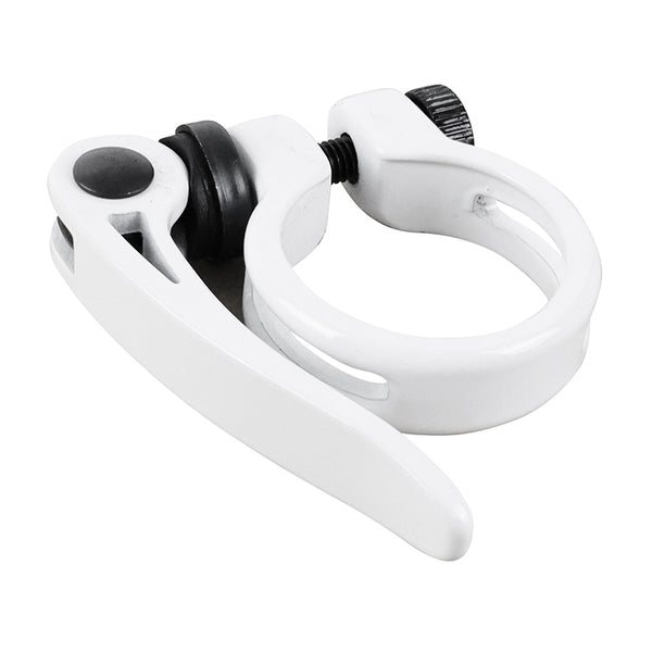 Collier Serrage Tige De Selle Rapide Newton Alu Blanc Diam. 34,9 mm (Sur Carte)