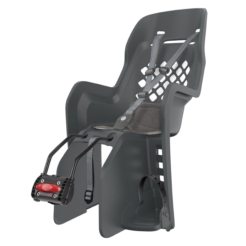 Porte Bebe-Siege Enfant Arrière Polisport A Fixer Sur Cadre Joy Noir Coussin Gris (9 A 22Kgs) Homologué En 14344