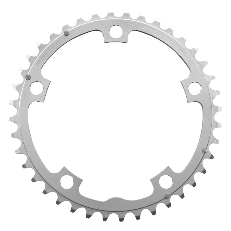 Plateau Route 5 branches Ø 130 Stronglight 40 dents Triple Milieu Argent Alu 7075 Type Shimano 9-10V.