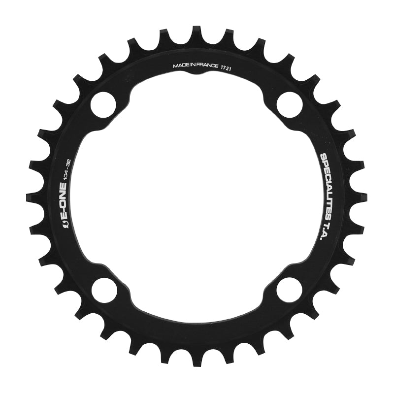 Plateau VAE-E-Bike 4 branches Ø 104 Pour Bosch - Brose - Yamaha - Giant - Shimano E-Steps Ta E-One 32 dents Mono Noir Al