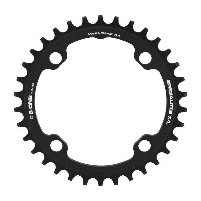 Plateau VAE-E-Bike 4 branches Ø 104 Pour Bosch - Brose - Yamaha - Giant - Shimano E-Steps Ta E-One 34 dents Mono Noir Alu 7075 Narrow Wide