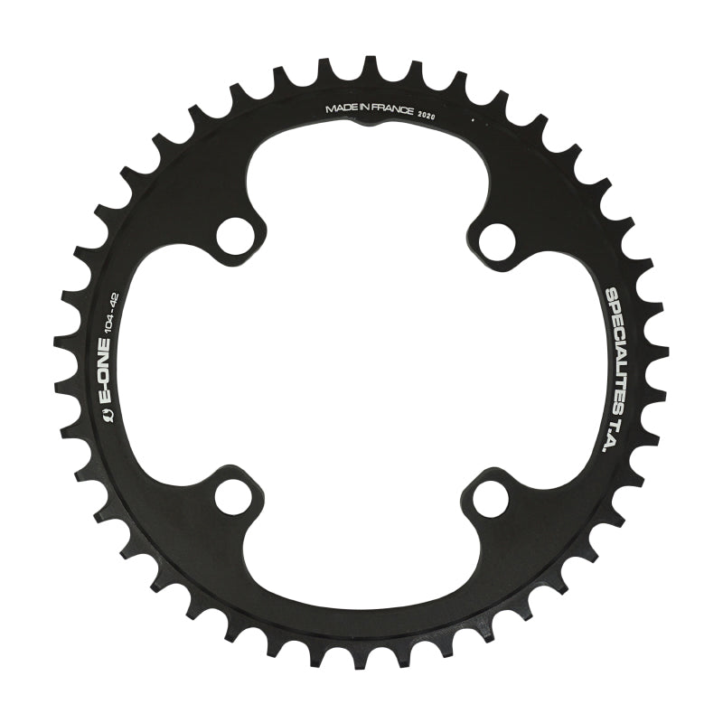 Plateau VAE-E-Bike 4 branches Ø 104 Pour Bosch - Brose - Yamaha - Giant - Shimano E-Steps Ta E-One 42 dents Mono Noir Alu 7075 Narrow Wide