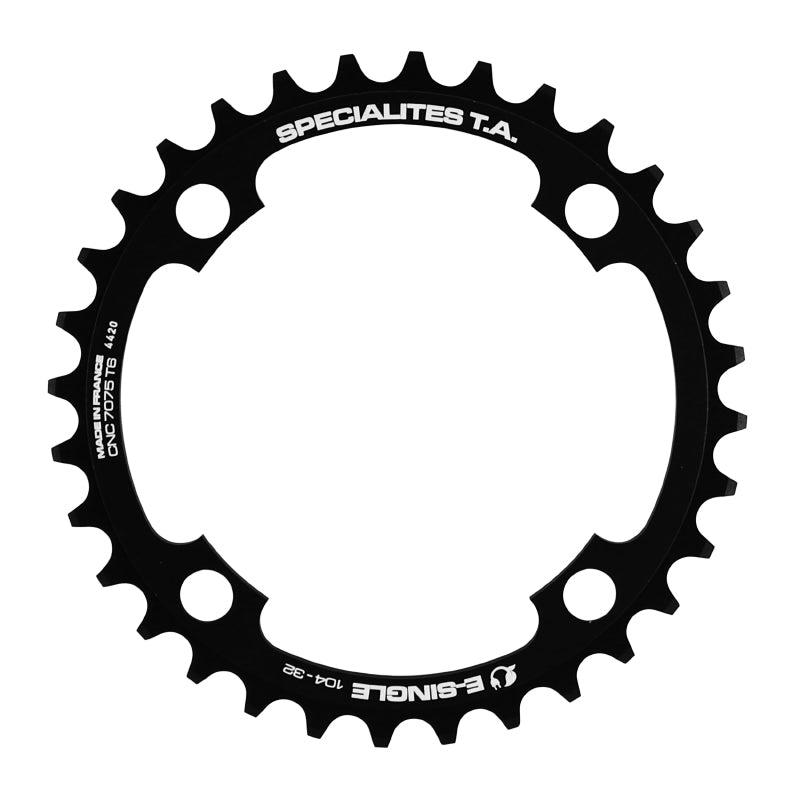 Plateau VAE-E-Bike 4 branches Ø 104 Pour Bosch - Brose - Yamaha - Giant - Shimano E-Steps Ta E-Single 32 dents Mono Noir