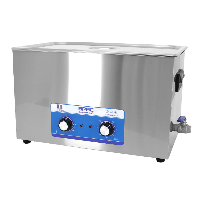 Nettoyeur-Bac Ultrasons Professionnel Analogique 30L 600 Watts Avec Vanne De Vidange (500X300X200 mm) -Spécial Rampe De Carburateur- (Qualite Premium)