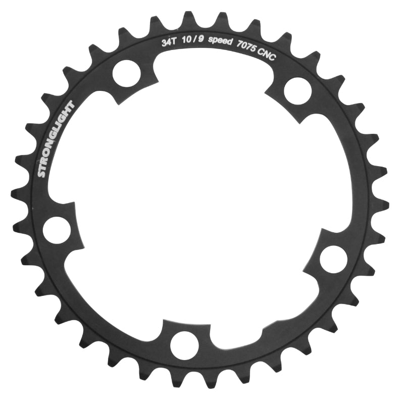 Plateau Route 5 branches Ø 110 Stronglight 34 dents Intérieur Noir Type Shimano 9-10-11V.