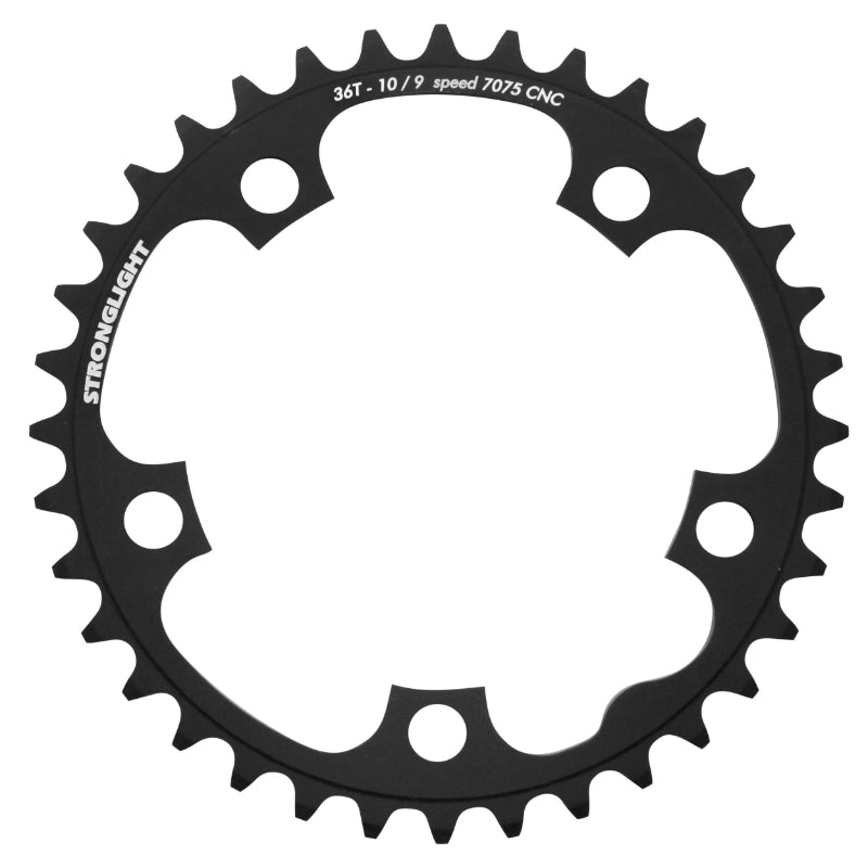 Plateau Route 5 branches Ø 110 Stronglight 36 dents Intérieur Noir Type Shimano 9-10-11V.
