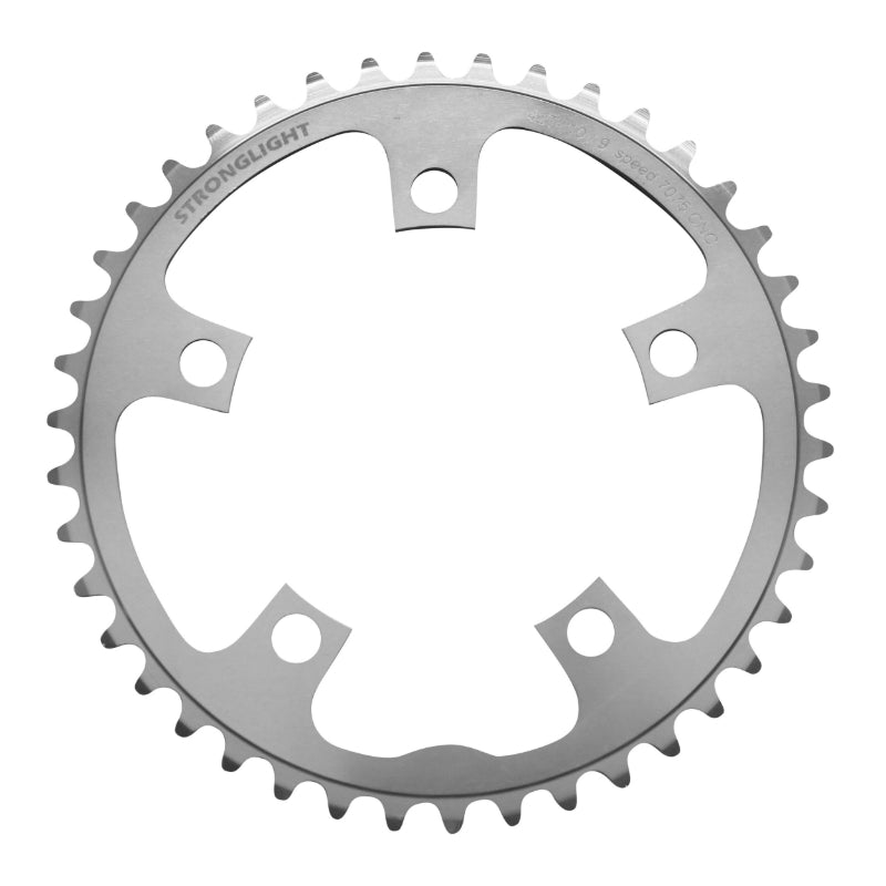 Plateau Route 5 branches Ø 110 Stronglight 42 dents Intérieur Argent Alu 7075 Type Shimano 9-10V.