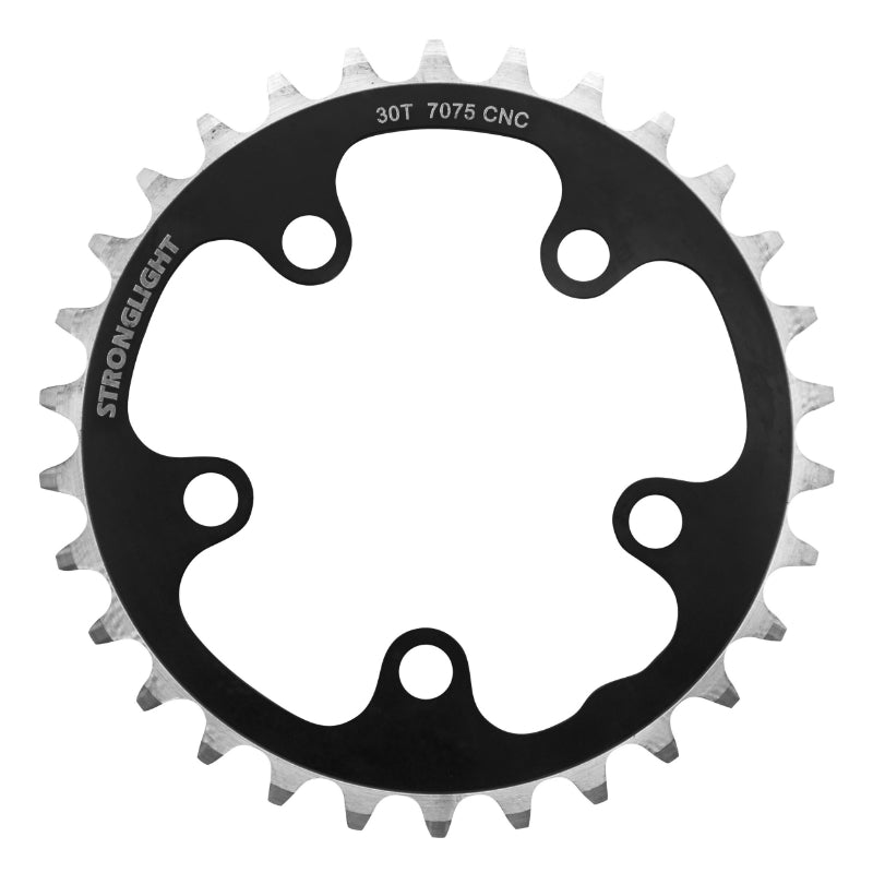 Plateau Route 5 branches Ø 74 Stronglight 30 dents Triple Noir Alu 7075 9-10V.