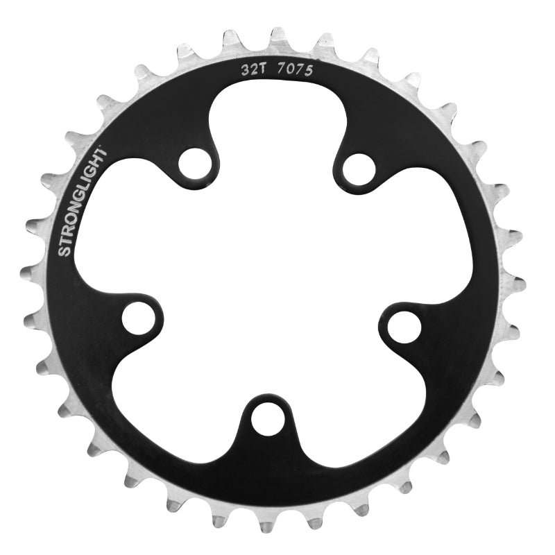 Plateau Route 5 branches Ø 74 Stronglight 32 dents Triple Noir Alu 7075 9-10V.
